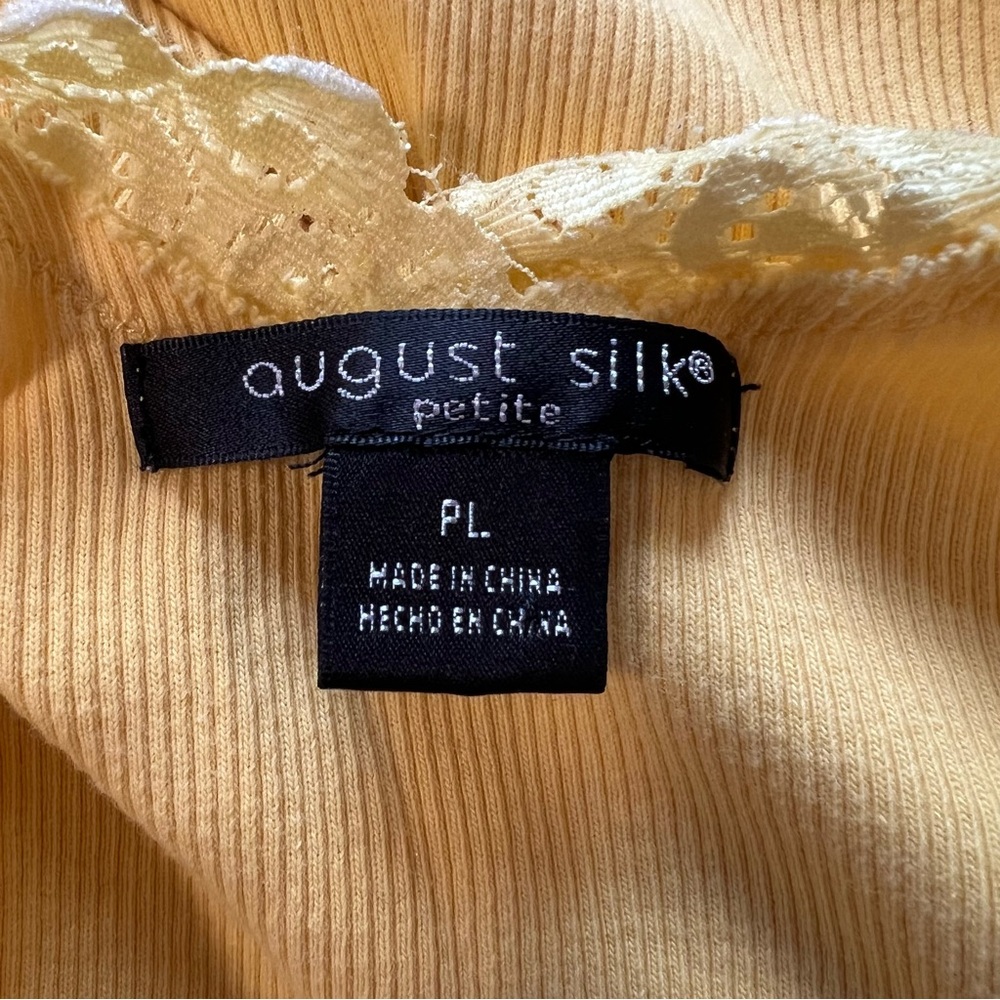 August Silk Yellow Camisole with Lace Trim Y2K feminine layering top - Picture 7 of 8